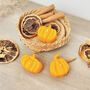 Orange Pumpkin Tea Light Set Of Three Autumn Candles, thumbnail 10 of 10