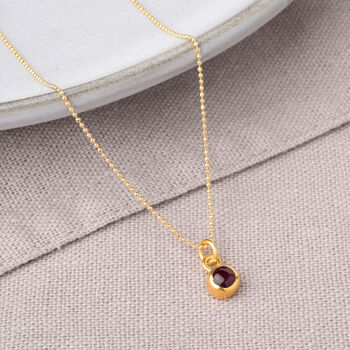 Gem Dot Garnet January Birthstone Necklace, 3 of 5