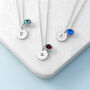 Personalised Birthstone Crystal And Disc Necklace, thumbnail 4 of 7