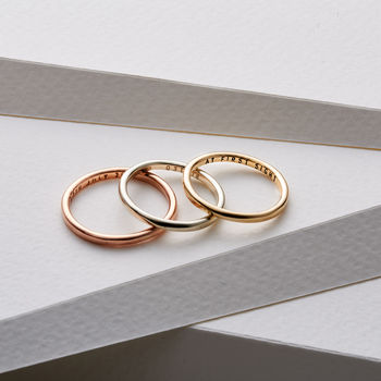 Personalised 9ct Gold Slim Wedding Ring, 5 of 8