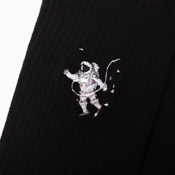 Astronaut Socks Embroidered Unisex Crew, 3 of 9