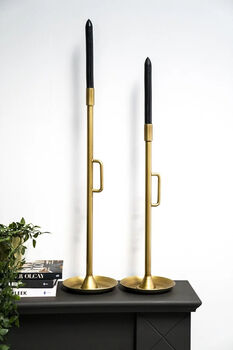 Large Wick Brass Candle Holder, 2 of 3
