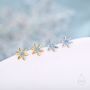 Blue Cz Snowflake Stud Earrings In Sterling Silver, thumbnail 3 of 12
