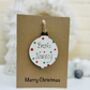 Personalised Nanny Christmas Card Bauble Decoration, thumbnail 5 of 6