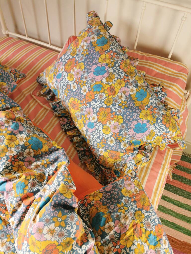 Vintage Floral Organic Cotton Single Duvet Cover, 1 of 3