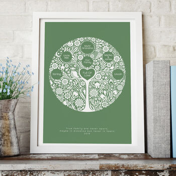 Personalised Family Tree Canvas Oak Wall Hanging, 6 of 6