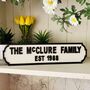 Personalised Wedding Surname Vintage Wooden Road Sign, thumbnail 7 of 12