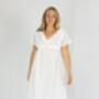 Women's White Cotton Short Sleeve Polka Dot Nightdress, thumbnail 5 of 5