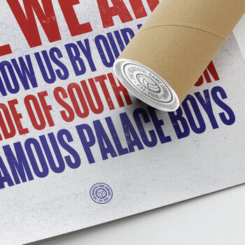 Crystal Palace 'Young Boy' Football Song Print, 3 of 3