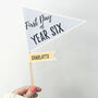 First Day Of School Diy Pennant Flag Card, thumbnail 1 of 6