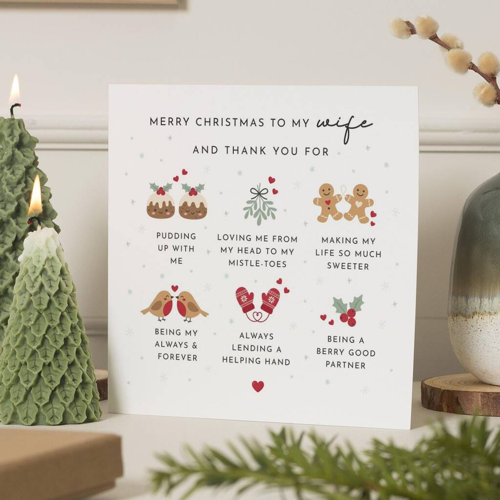 Personalised Funny Christmas Card For Wife, 1 of 7