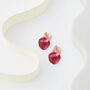 Hammered Textured Two Tone Coral Double Disc Earrings, thumbnail 3 of 3