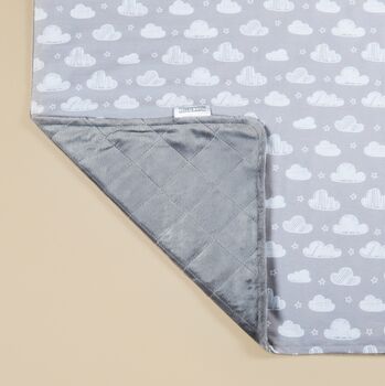 Personalised Grey Cloud Children's Weighted Blanket, 9 of 12