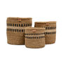 Tukio: Charcoal Stripe Woven Storage Basket, thumbnail 9 of 9