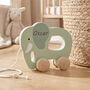 Personalised Wooden Elephant Toy Custom Name Gift, thumbnail 1 of 5
