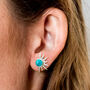 Total Eclipse Turquoise Silver Stud Earrings, thumbnail 1 of 7