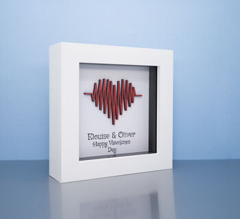 Personalised Valentine’s Day Gift – Heartbeat Love Small Frame, 4 of 5