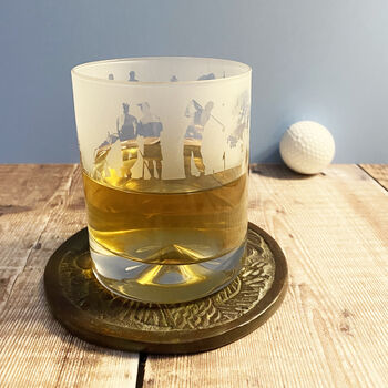 Golfer's Etched Glass Tumbler, 2 of 6