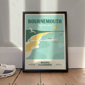 Personalised Bournemouth Half Marathon Print, Unframed, 2 of 4