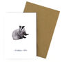 Sylvan Badger Greetings Card, thumbnail 3 of 7