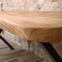 Battersea X Shaped Legs Industrial Oak Dining Table, thumbnail 5 of 7