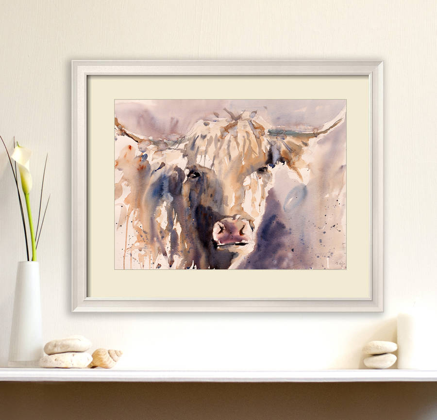 highland cow limited edition print by james hollis art