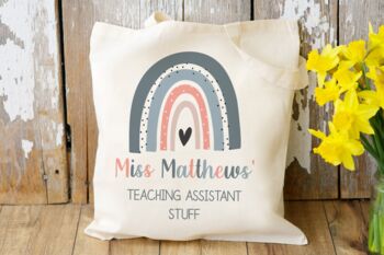 Rainbow Blue Teacher Tote Bag, 2 of 3