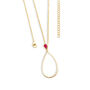 Long Petal Necklace With Pear Cut Ruby In Gold Vermeil, thumbnail 1 of 5
