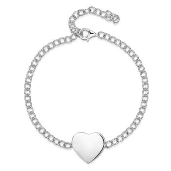 Personalised Sterling Silver Heart Chain Bracelet, 2 of 6