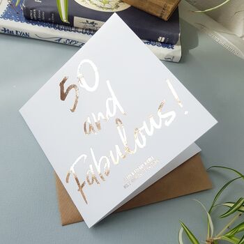 Fifty And Fabulous | 50th Birthday Card For Her, 3 of 5