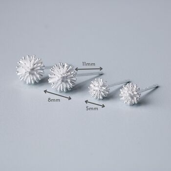 Sterling Silver Dandelion Stud Earrings, 3 of 6