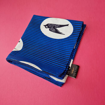 African Print Cushion Cover | Iyara Blue Bird Print, 4 of 4