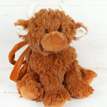 Highland Cow Soft Plush Handbag, Personalised, Gift Boxed, 2 of 3
