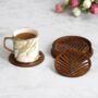 Wooden Tea Coaster With Stand Leaf Design, thumbnail 1 of 5