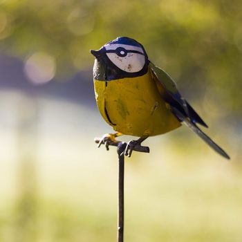 Blue Tit On Rod Recycled Metal Garden Sculpture, 3 of 3
