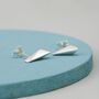 Simple Sterling Silver Studs. Kite Shape, thumbnail 6 of 10