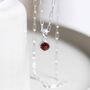 Sterling Silver Birthstone Fine Paperclip Necklace, thumbnail 3 of 12