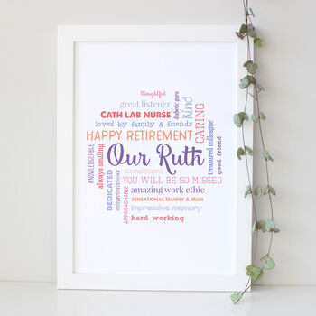 Personalised Retirement Word Art Gift For Her, 6 of 6