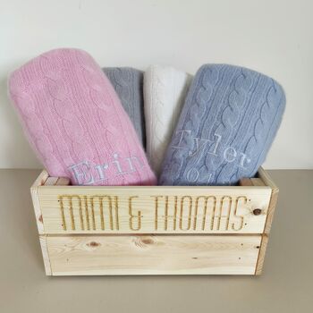 Personalised Pure Cashmere Baby Blanket Gift Boxed, 10 of 12