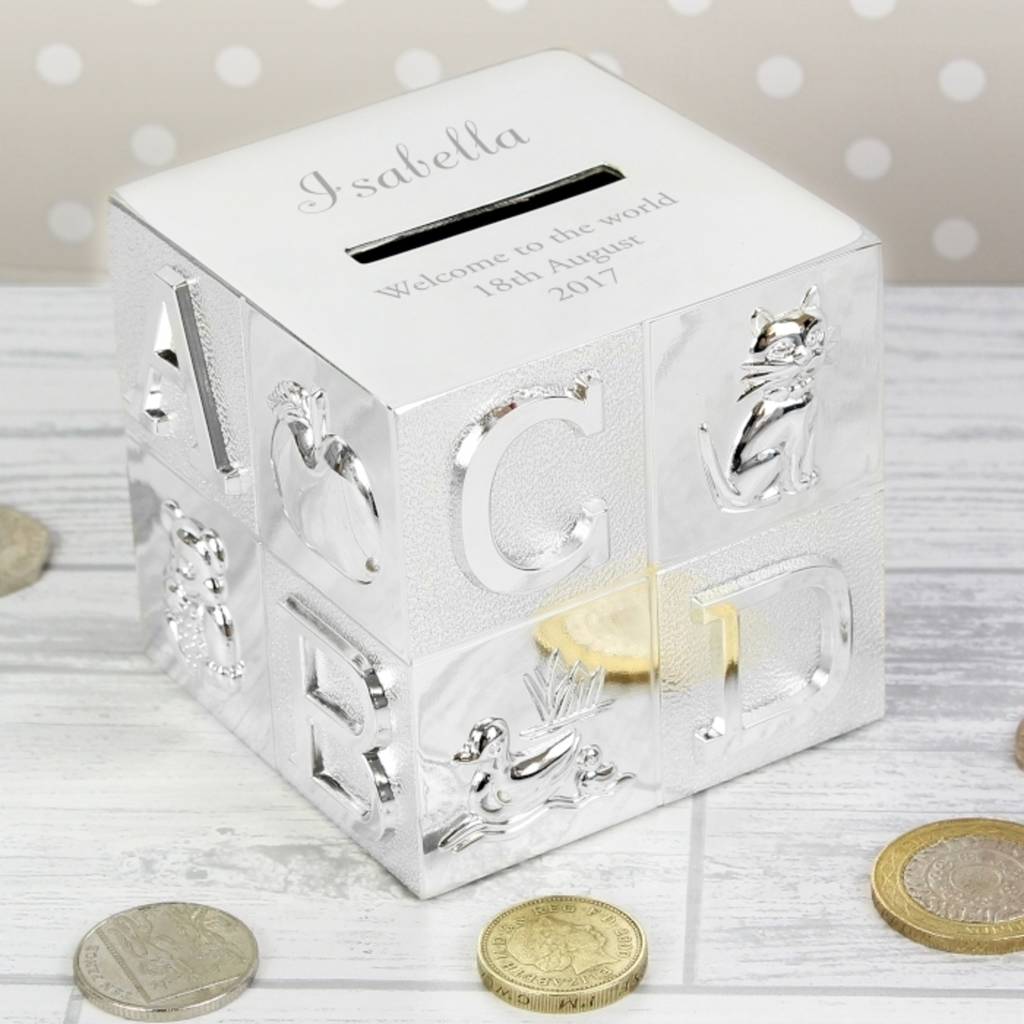 personalised money box: christening/1st birthday gift by ...
