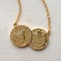 Double Coin Necklace, thumbnail 1 of 4