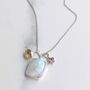 The Trio Moonstone Necklace, Silver, thumbnail 1 of 7