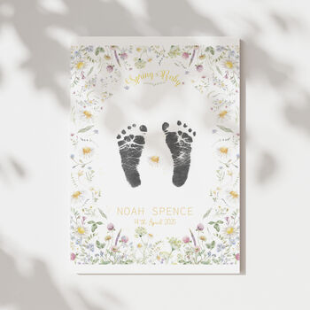 'Spring Baby' Personalised Footprint Keepsake Kit, 3 of 6