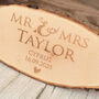 Wedding Mr And Mrs Log Wood Slice Sign Gift, thumbnail 3 of 3