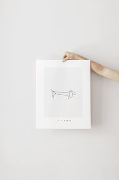 Le Chien Dog Line Art Wall Print, 5 of 5