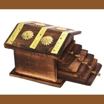 Wooden Tea Coaster With Stand Hut Shape, 6 of 12