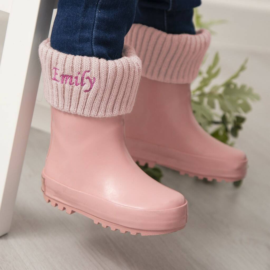 Personalised Pink Wellies And Welly Socks By My 1st Years