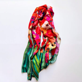 Abstract Colourful Poppy Scarf Gift For Women Birthday Gift For Friend, 5 of 10