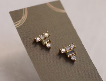 Smoky Quartz Art Deco Stud Earrings, 5 of 7