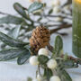 White Berry Candle Ring With Frosted Leaves, thumbnail 6 of 6